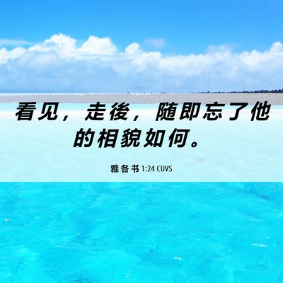Picture 06 - 雅 各 书 1:24 CUVS - 看 见 ， 走 後 ， 随 即 忘 了 他 的 - Bible Verse Picture