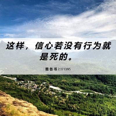 Picture 06 - 雅 各 书 2:17 CUVS - 这 样 ， 信 心 若 没 有 行 为 就 是 - Bible Verse Picture