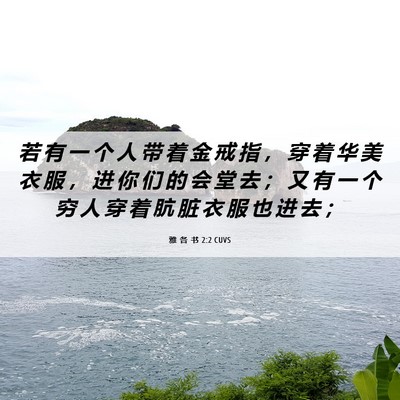 Picture 06 - 雅 各 书 2:2 CUVS - 若 有 一 个 人 带 着 金 戒 指 ， 穿 - Bible Verse Picture