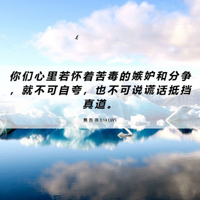 Picture 06 - 雅 各 书 3:14 CUVS - 你 们 心 里 若 怀 着 苦 毒 的 嫉 妒 - Bible Verse Picture