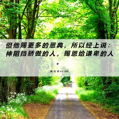 Picture 06 - 雅 各 书 4:6 CUVS - 但 他 赐 更 多 的 恩 典 ， 所 以 经 - Bible Verse Picture
