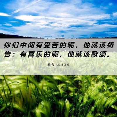 Picture 06 - 雅 各 书 5:13 CUVS - 你 们 中 间 有 受 苦 的 呢 ， 他 就 - Bible Verse Picture