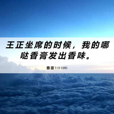 Picture 06 - 雅 歌 1:12 CUVS - 王 正 坐 席 的 时 候 ， 我 的 哪 哒 - Bible Verse Picture