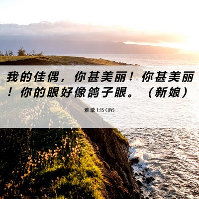 Picture 06 - 雅 歌 1:15 CUVS - 我 的 佳 偶 ， 你 甚 美 丽 ！ 你 甚 - Bible Verse Picture