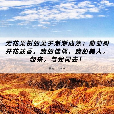 Picture 06 - 雅 歌 2:13 CUVS - 无 花 果 树 的 果 子 渐 渐 成 熟 ； - Bible Verse Picture