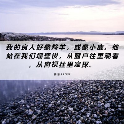 Picture 06 - 雅 歌 2:9 CUVS - 我 的 良 人 好 像 羚 羊 ， 或 像 小 - Bible Verse Picture