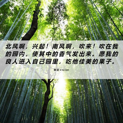 Picture 06 - 雅 歌 4:16 CUVS - 北 风 啊 ， 兴 起 ！ 南 风 啊 ， 吹 - Bible Verse Picture