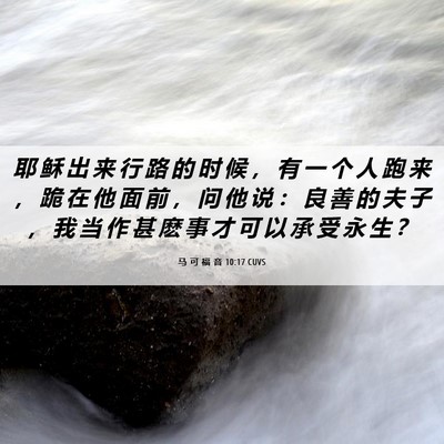 Picture 06 - 马 可 福 音 10:17 CUVS - 耶 稣 出 来 行 路 的 时 候 ， 有 一 - Bible Verse Picture