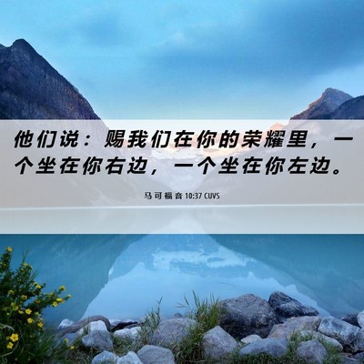 Picture 06 - 马 可 福 音 10:37 CUVS - 他 们 说 ： 赐 我 们 在 你 的 荣 耀 - Bible Verse Picture