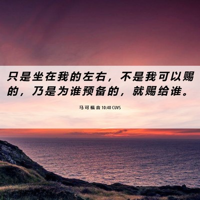 Picture 06 - 马 可 福 音 10:40 CUVS - 只 是 坐 在 我 的 左 右 ， 不 是 我 - Bible Verse Picture