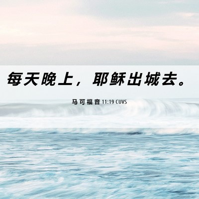 Picture 06 - 马 可 福 音 11:19 CUVS - 每 天 晚 上 ， 耶 稣 出 城 去 - Bible Verse Picture