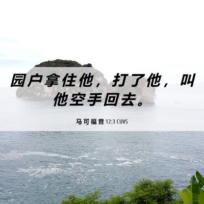 Picture 06 - 马 可 福 音 12:3 CUVS - 园 户 拿 住 他 ， 打 了 他 ， 叫 他 - Bible Verse Picture