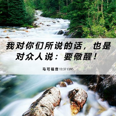 Picture 06 - 马 可 福 音 13:37 CUVS - 我 对 你 们 所 说 的 话 ， 也 是 对 - Bible Verse Picture
