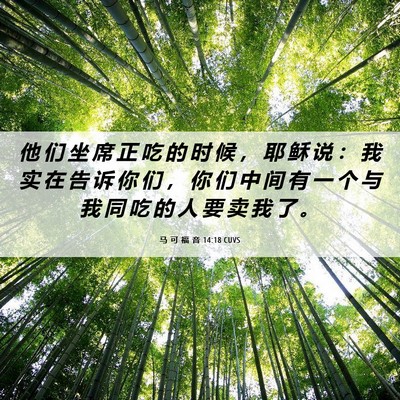 Picture 06 - 马 可 福 音 14:18 CUVS - 他 们 坐 席 正 吃 的 时 候 ， 耶 稣 - Bible Verse Picture