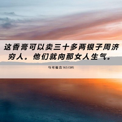 Picture 06 - 马 可 福 音 14:5 CUVS - 这 香 膏 可 以 卖 三 十 多 两 银 子 - Bible Verse Picture