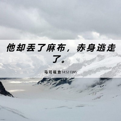 Picture 06 - 马 可 福 音 14:52 CUVS - 他 却 丢 了 麻 布 ， 赤 身 逃 走 了 - Bible Verse Picture