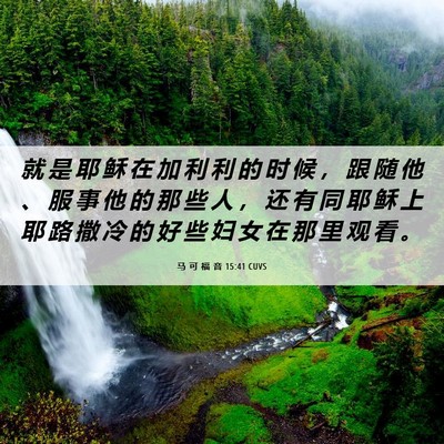 Picture 06 - 马 可 福 音 15:41 CUVS - 就 是 耶 稣 在 加 利 利 的 时 候 ， - Bible Verse Picture