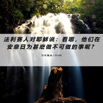 Picture 06 - 马 可 福 音 2:24 CUVS - 法 利 赛 人 对 耶 稣 说 ： 看 哪 ， - Bible Verse Picture