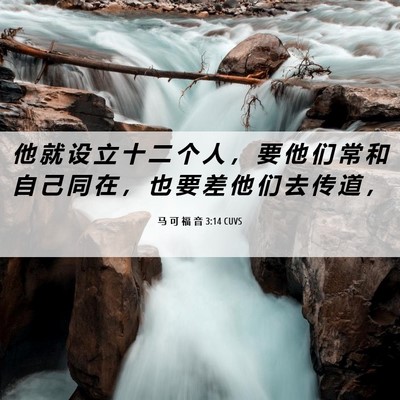 Picture 06 - 马 可 福 音 3:14 CUVS - 他 就 设 立 十 二 个 人 ， 要 他 们 - Bible Verse Picture