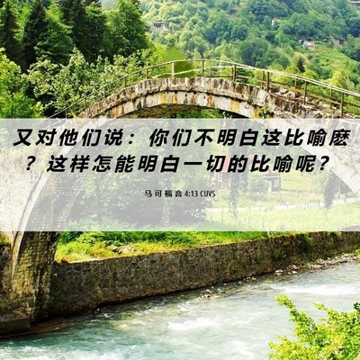 Picture 06 - 马 可 福 音 4:13 CUVS - 又 对 他 们 说 ： 你 们 不 明 白 这 - Bible Verse Picture