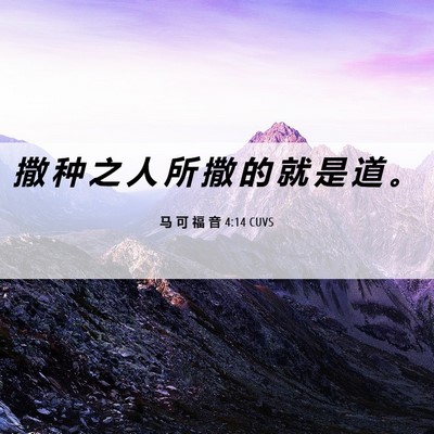 Picture 06 - 马 可 福 音 4:14 CUVS - 撒 种 之 人 所 撒 的 就 是 道 - Bible Verse Picture