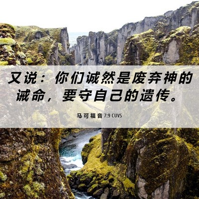 Picture 06 - 马 可 福 音 7:9 CUVS - 又 说 ： 你 们 诚 然 是 废 弃 神 的 - Bible Verse Picture