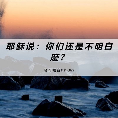 Picture 06 - 马 可 福 音 8:21 CUVS - 耶 稣 说 ： 你 们 还 是 不 明 白 麽 - Bible Verse Picture