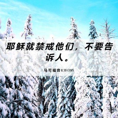 Picture 06 - 马 可 福 音 8:30 CUVS - 耶 稣 就 禁 戒 他 们 ， 不 要 告 诉 - Bible Verse Picture