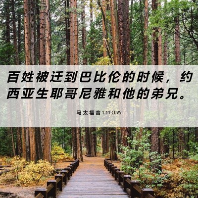 Picture 06 - 马 太 福 音 1:11 CUVS - 百 姓 被 迁 到 巴 比 伦 的 时 候 ， - Bible Verse Picture