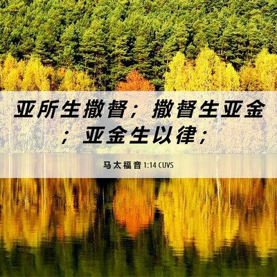 Picture 06 - 马 太 福 音 1:14 CUVS - 亚 所 生 撒 督 ； 撒 督 生 亚 金 ； - Bible Verse Picture