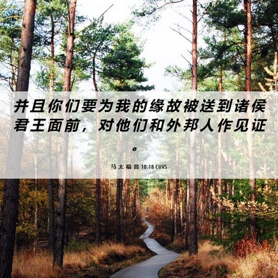 Picture 06 - 马 太 福 音 10:18 CUVS - 并 且 你 们 要 为 我 的 缘 故 被 送 - Bible Verse Picture