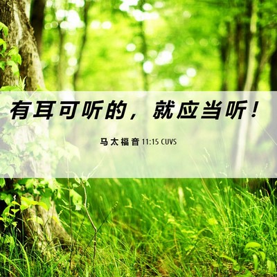 Picture 06 - 马 太 福 音 11:15 CUVS - 有 耳 可 听 的 ， 就 应 当 听 - Bible Verse Picture