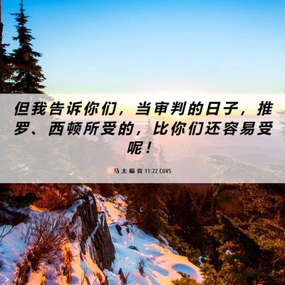 Picture 06 - 马 太 福 音 11:22 CUVS - 但 我 告 诉 你 们 ， 当 审 判 的 日 - Bible Verse Picture