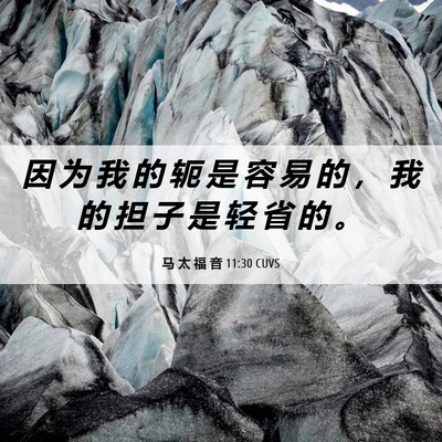 Picture 06 - 马 太 福 音 11:30 CUVS - 因 为 我 的 轭 是 容 易 的 ， 我 的 - Bible Verse Picture