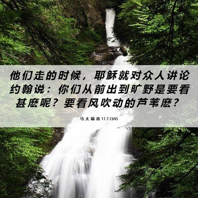 Picture 06 - 马 太 福 音 11:7 CUVS - 他 们 走 的 时 候 ， 耶 稣 就 对 众 - Bible Verse Picture