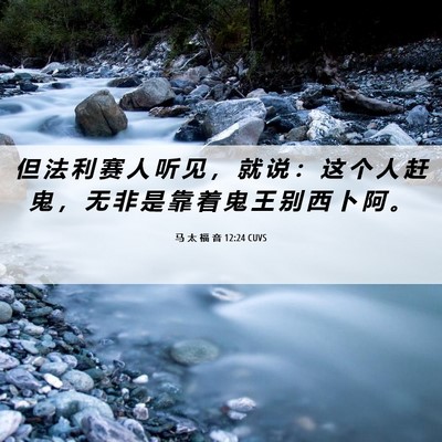 Picture 06 - 马 太 福 音 12:24 CUVS - 但 法 利 赛 人 听 见 ， 就 说 ： 这 - Bible Verse Picture
