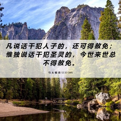 Picture 06 - 马 太 福 音 12:32 CUVS - 凡 说 话 干 犯 人 子 的 ， 还 可 得 - Bible Verse Picture