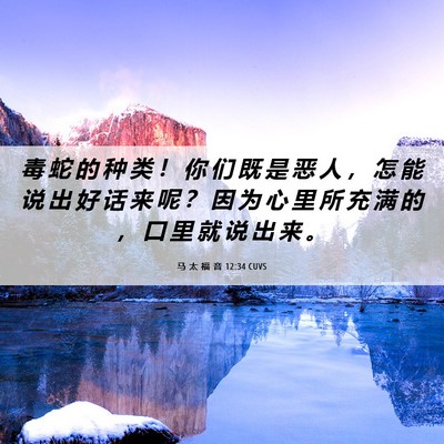 Picture 06 - 马 太 福 音 12:34 CUVS - 毒 蛇 的 种 类 ！ 你 们 既 是 恶 人 - Bible Verse Picture