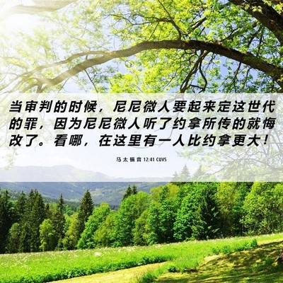 Picture 06 - 马 太 福 音 12:41 CUVS - 当 审 判 的 时 候 ， 尼 尼 微 人 要 - Bible Verse Picture