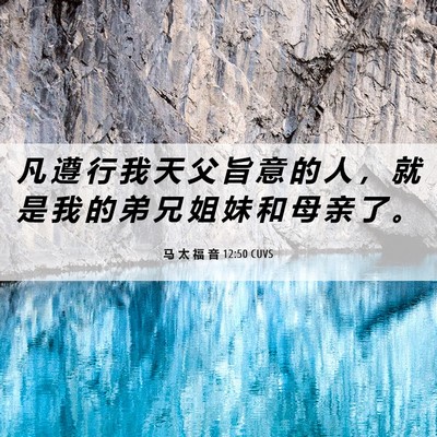 Picture 06 - 马 太 福 音 12:50 CUVS - 凡 遵 行 我 天 父 旨 意 的 人 ， 就 - Bible Verse Picture