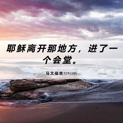 Picture 06 - 马 太 福 音 12:9 CUVS - 耶 稣 离 开 那 地 方 ， 进 了 一 个 - Bible Verse Picture