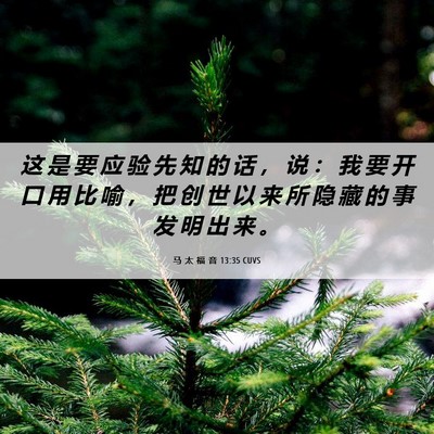 Picture 06 - 马 太 福 音 13:35 CUVS - 这 是 要 应 验 先 知 的 话 ， 说 ： - Bible Verse Picture