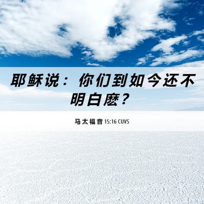 Picture 06 - 马 太 福 音 15:16 CUVS - 耶 稣 说 ： 你 们 到 如 今 还 不 明 - Bible Verse Picture