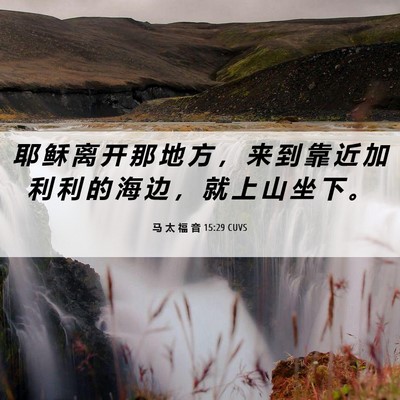 Picture 06 - 马 太 福 音 15:29 CUVS - 耶 稣 离 开 那 地 方 ， 来 到 靠 近 - Bible Verse Picture