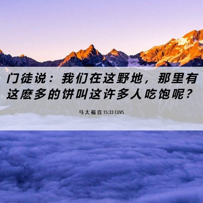 Picture 06 - 马 太 福 音 15:33 CUVS - 门 徒 说 ： 我 们 在 这 野 地 ， 那 - Bible Verse Picture