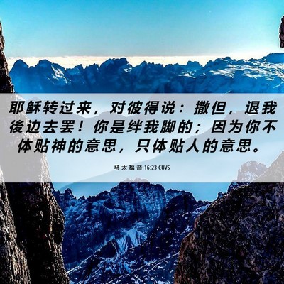 Picture 06 - 马 太 福 音 16:23 CUVS - 耶 稣 转 过 来 ， 对 彼 得 说 ： 撒 - Bible Verse Picture