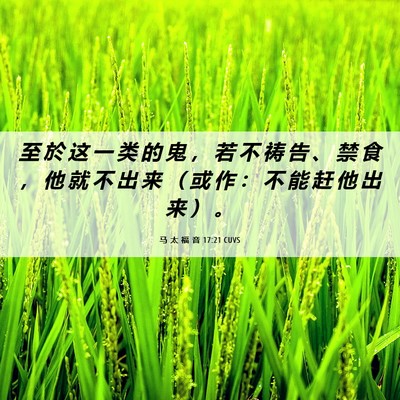Picture 06 - 马 太 福 音 17:21 CUVS - 至 於 这 一 类 的 鬼 ， 若 不 祷 告 - Bible Verse Picture