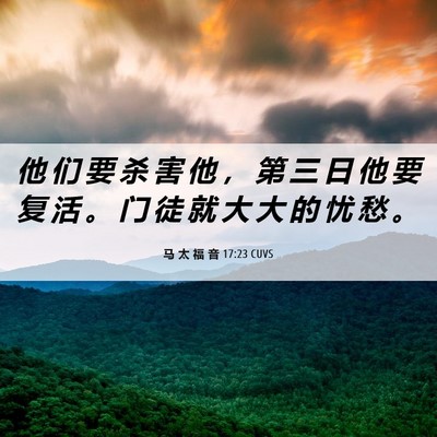 Picture 06 - 马 太 福 音 17:23 CUVS - 他 们 要 杀 害 他 ， 第 三 日 他 要 - Bible Verse Picture