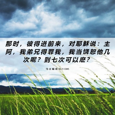 Picture 06 - 马 太 福 音 18:21 CUVS - 那 时 ， 彼 得 进 前 来 ， 对 耶 稣 - Bible Verse Picture