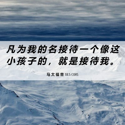Picture 06 - 马 太 福 音 18:5 CUVS - 凡 为 我 的 名 接 待 一 个 像 这 小 - Bible Verse Picture